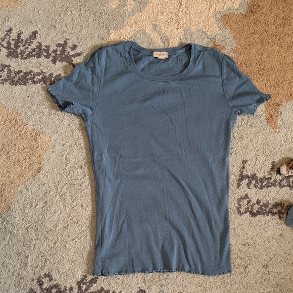 Elegant Blue Short Sleeve Women's Tee - Picture 2 of 3
